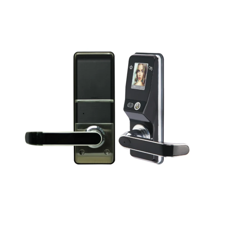 
High quality Face Recognition home security smart biometric eye scanner rfid card password door lock with camera 