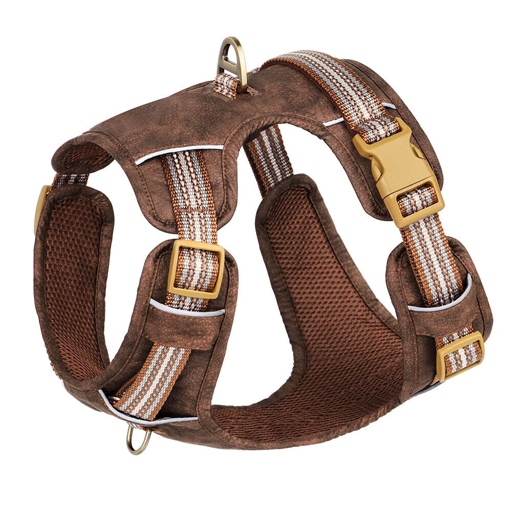 Luxury Mesh Padded No Pull Dog Harness With Close Handle And Lead Clip Ring For Medium Large Dogs Outdoor Activities