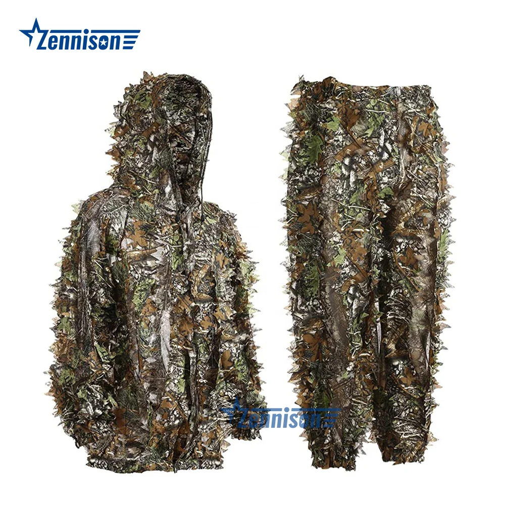 Tactical Jungle Clothing 3d Leaf Camouflage Durable Polyester Outdoor Woodland Ghillie Suits