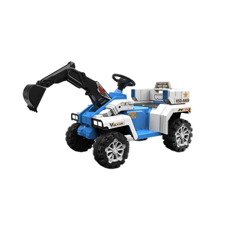 WD-6128 ride on car toys 6V with Fully electric operation of digging arms cool music LED light