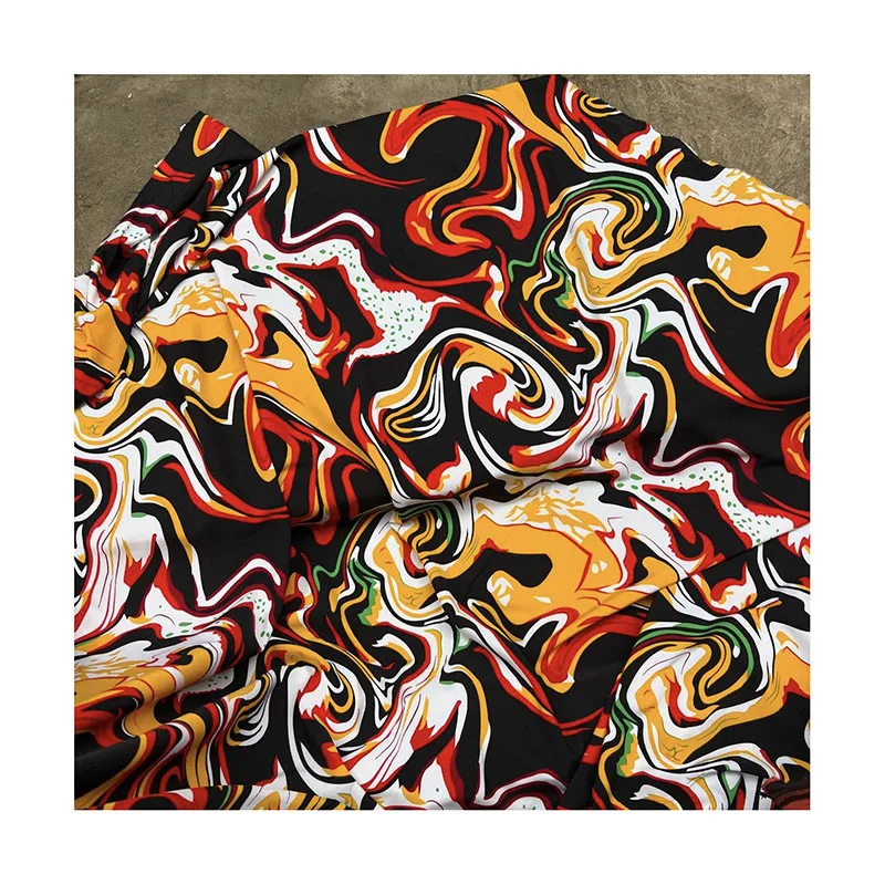 Bubu fabric 120gsm 95% polyester 5% spandex 4-way stretch printed fabric