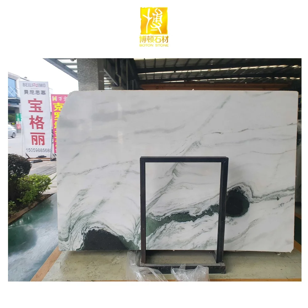 BOTON STONE Wholesale Natural Stone Countertop Wall Cladding Slab Stair Floor White Panda Marble Tile