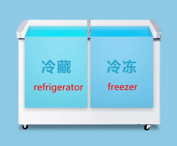 Meilile BCD-135 two compartments Solar powered DC refrigerator freezer