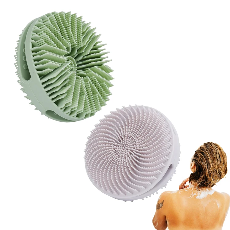 Dual-Sided Tornado Shape Silicone Bath Body Brush Deep Cleaning Back Scrubber Effective Skin Exfoliation All Skin Types Glove