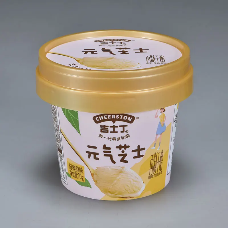 Custom logo disposable 4oz IML ice cream box pp ice cream containers