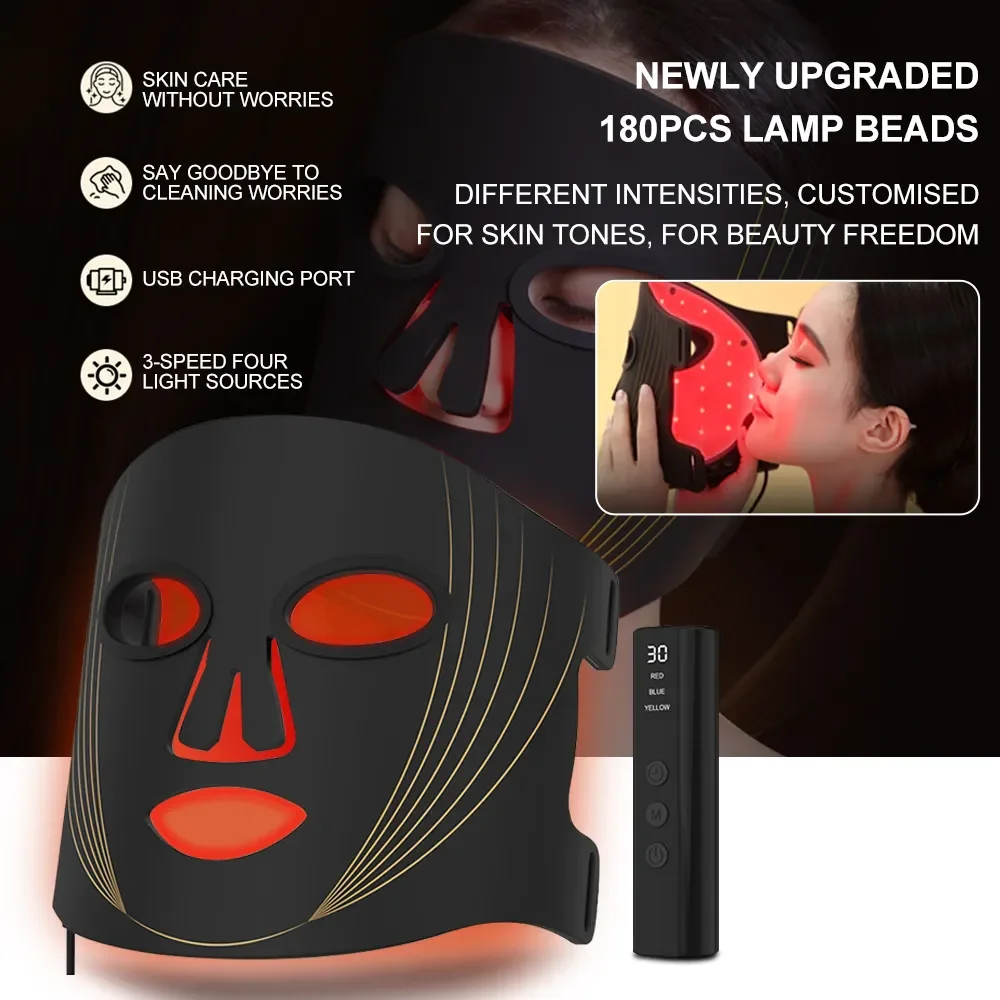 Home Use Skin Analyzer Facial Machine Infrared Red Light Therapy Flexible Silicone Led Facial Face Masks For Acne Anti-Aging