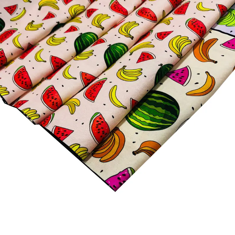 Hot selling watermelon banana Print 97% cotton 3% spandex custom digital printing poplin fabric for T-shirt