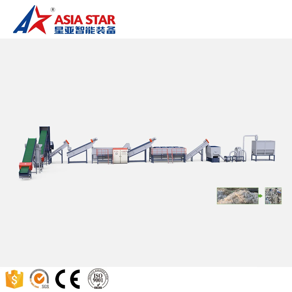 Asia Star полностью автоматизированное оборудование для переработки пластика, оборудование для гранулирования/линия для очистки ПЭТ-пленки