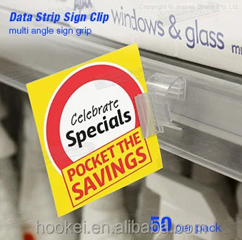 Data Strip Clip Supermarket Advertising Shelf Display Wobbler Sticker