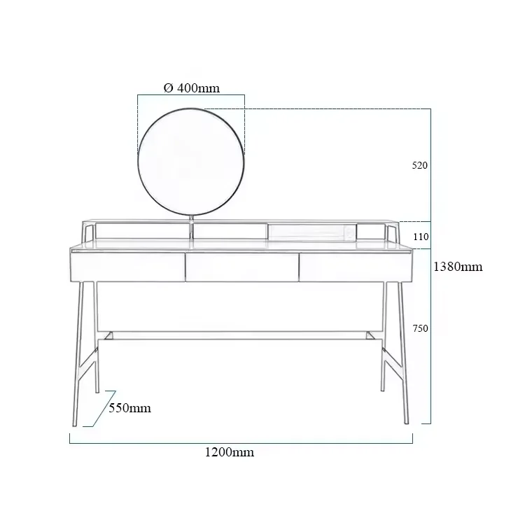 high quality dressing table grey modern style iron dressing table mirror hinges