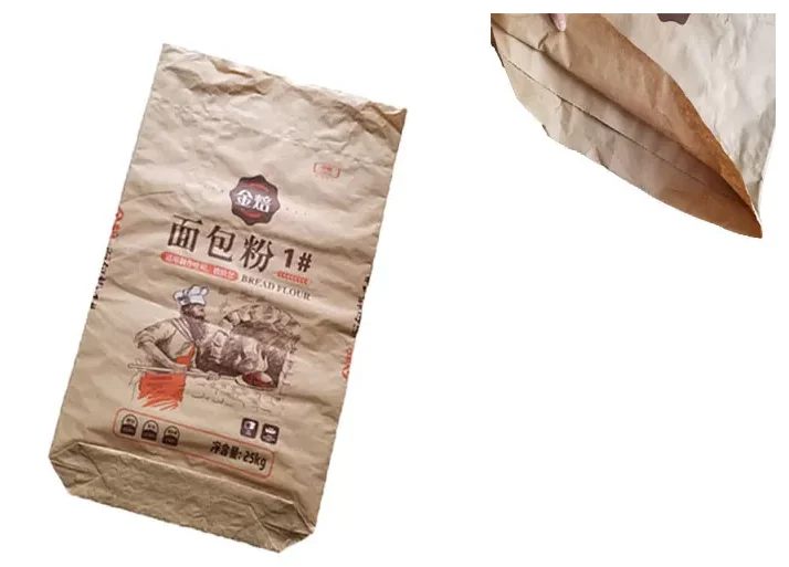 25kg Multiwall Kraft Paper Bags with PE Liner, Plastic Lined Kraft Paper Bags