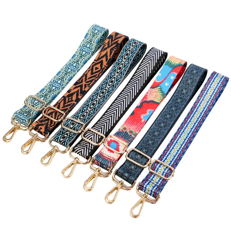 Adjustable 3.8*140 Cm Cotton Cross body Handbag Belt Width 80-140 Cm Bag Shoulder Strap With Silver/Gold Buckle