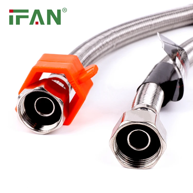 IFAN 1/2 Inch Flexible Braided Hand Held Shower Head Hose Stainless Steel Shower Hose With Brass Insert And Nut