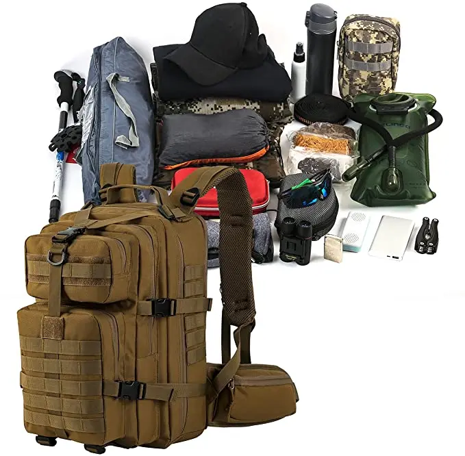 Military Tactical Backpack Large Army Hiking 3P Molle System Bag Backpack Emergency Kit Earthquake Survival Kit