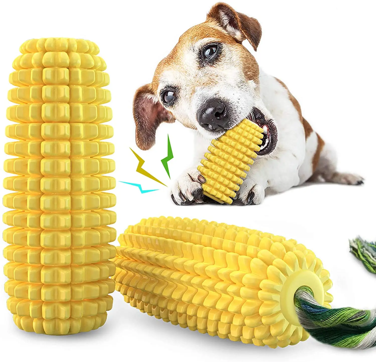 
Dog Chew Toys, Puppy Toothbrush Clean Teeth Interactive Corn Toys Aggressive Chewers Small Meduium Large Breed 