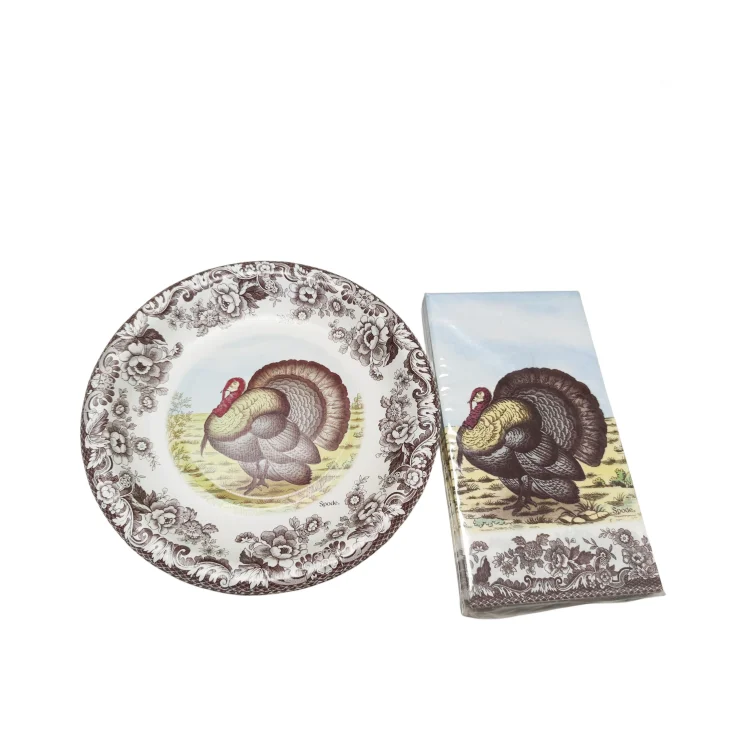 Factory Custom Disposable Personalized Printed Paper Napkin&Plate For Birthday  Party