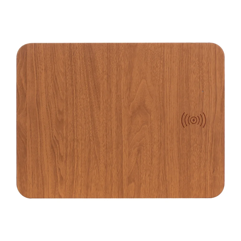 Factory Price 2 in 1 Fast Wireless Charging Mouse Pad with Customized Wooden Color for PC Computer Laptop Office Home Use