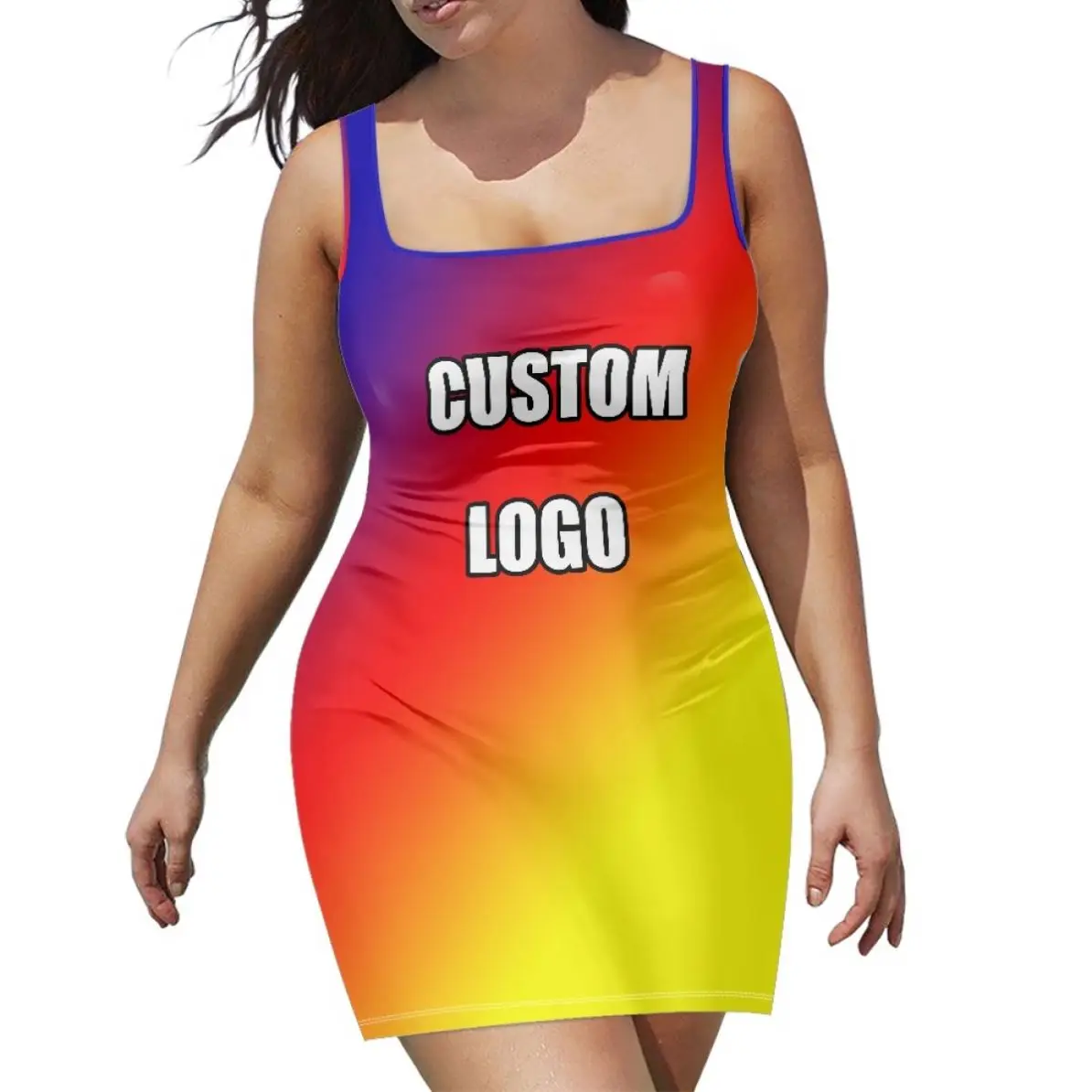 Wholesale Summer Female Dresses Women Casual Dress Sexy Bodycon Pencil Sleeveless Tank Tops Mini Ladies Dress Jamaica Flag Print