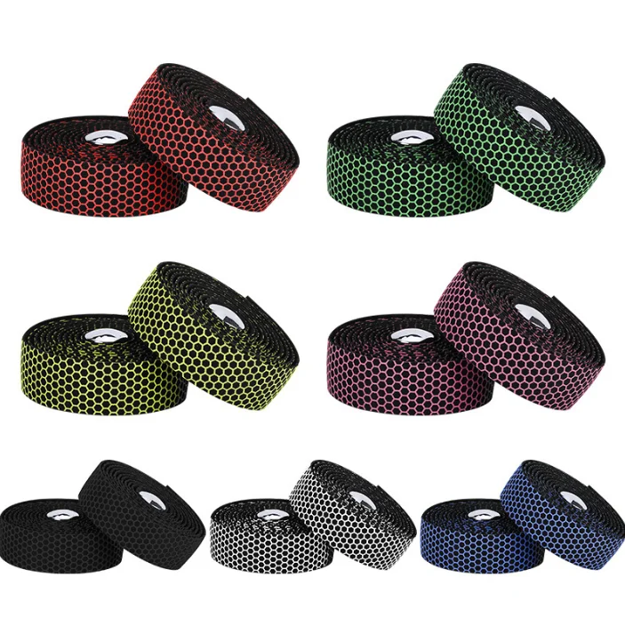 Road Bike EVA Handlebar Tape Anti Slip Silicone Gel Honeycomb wear-resisting Handlebar Tape Shock Absorption Cycling Bar Tape