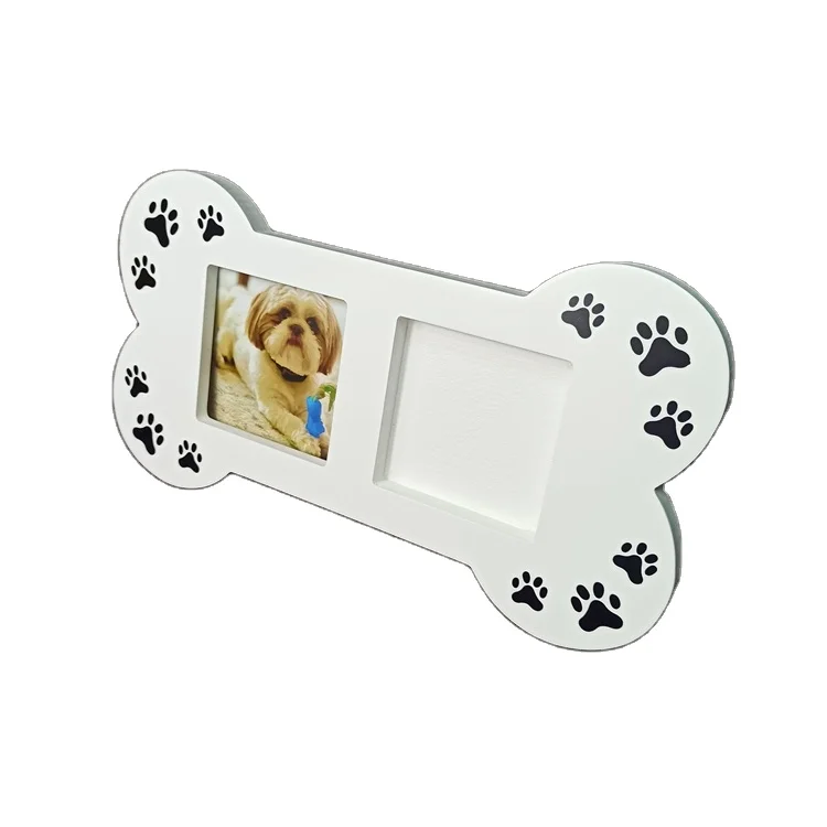 Pet Dog Bone Picture Photo Frame Handmade Decorative Pet Memorial Photo Frame With Clay