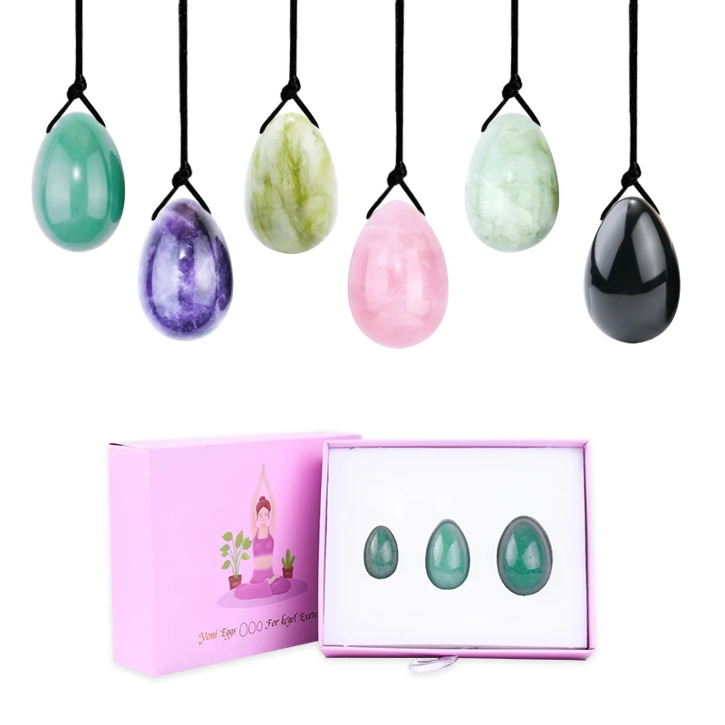
Jade Yoni Eggs Wholesale Rose Quartz Yoni Egg Set Natural Crystal Yoni Eggs for Kegel Exercise 