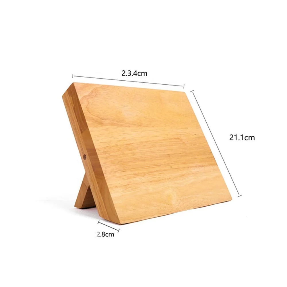 Magnetic Knife Block Rubber Wood Household Exquisite Natural Good Stability Magnet Strong Adsorption Cooking Knife Stand Rack