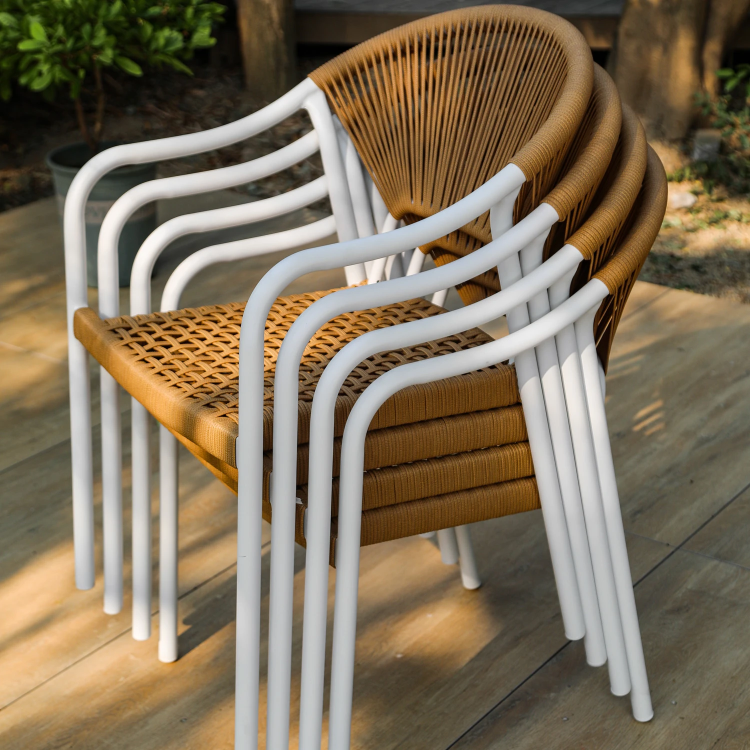 Aluminum PE  rattan chairs  tables garden outdoor furniture  waterproof