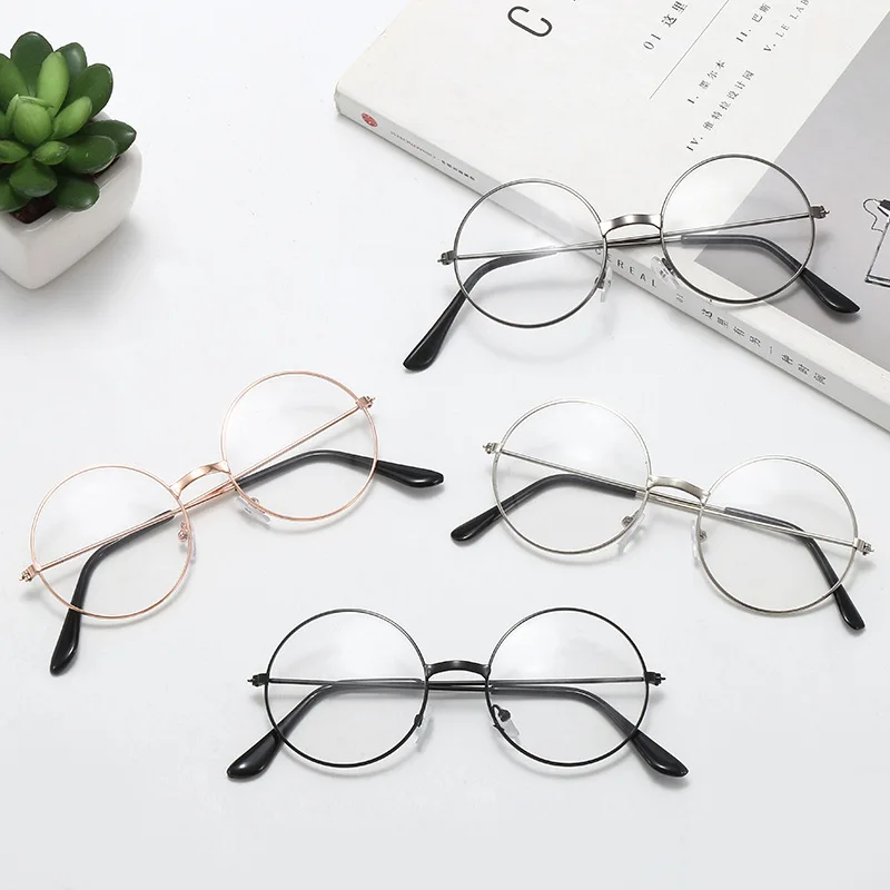 Newest trendy design little girl glasses vintage round metal frame children eyewear custom logo student toy eyeglasses wholesale