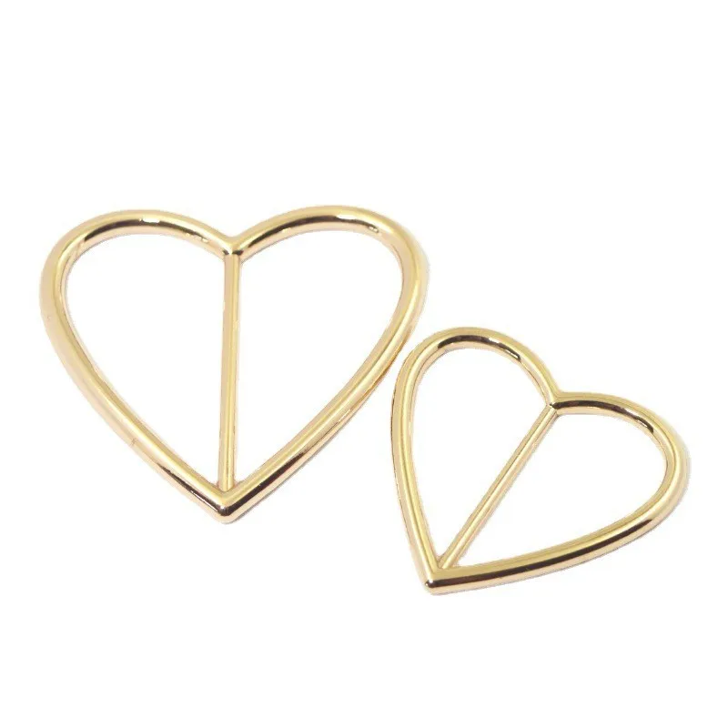 WYSE Trendy Heart-Shaped Private Custom Logo Brand Name Plate Alloy Matel Belt Buckles 30mm