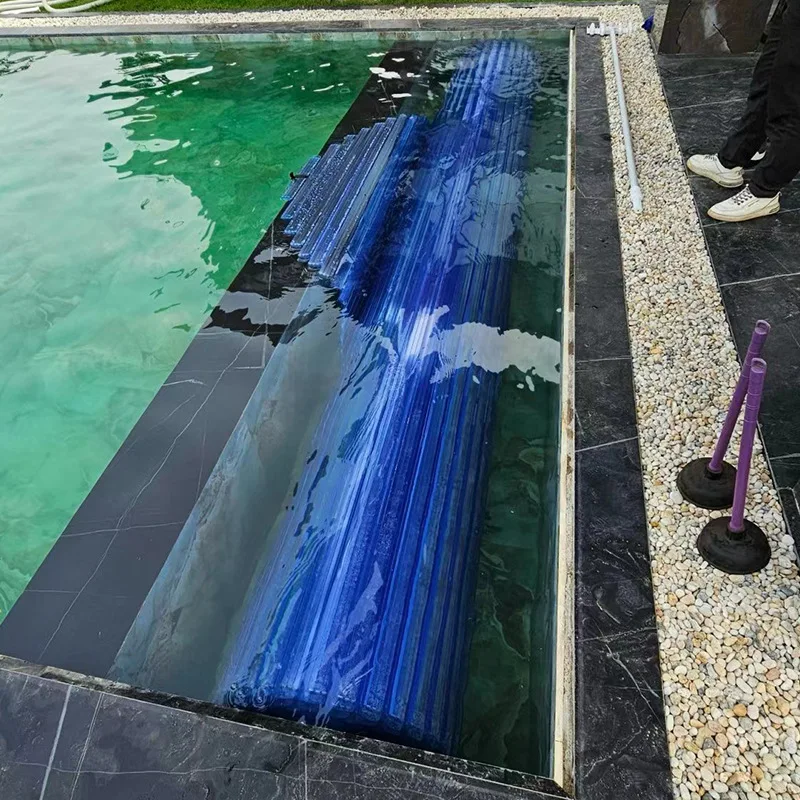 Latest commercial pool cover automatic safety pc swimming pool cover