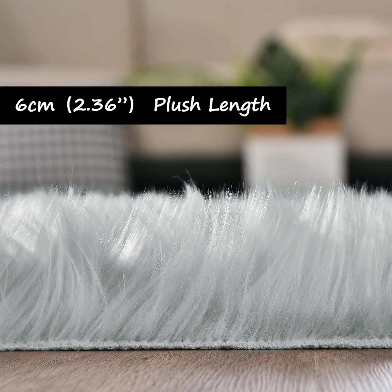 Faux Fur Rug Throw Grey Sheep Skin Fluffy Washable Rugs for Bedroom Dorm Bedside carpet Room Decor Rectangle