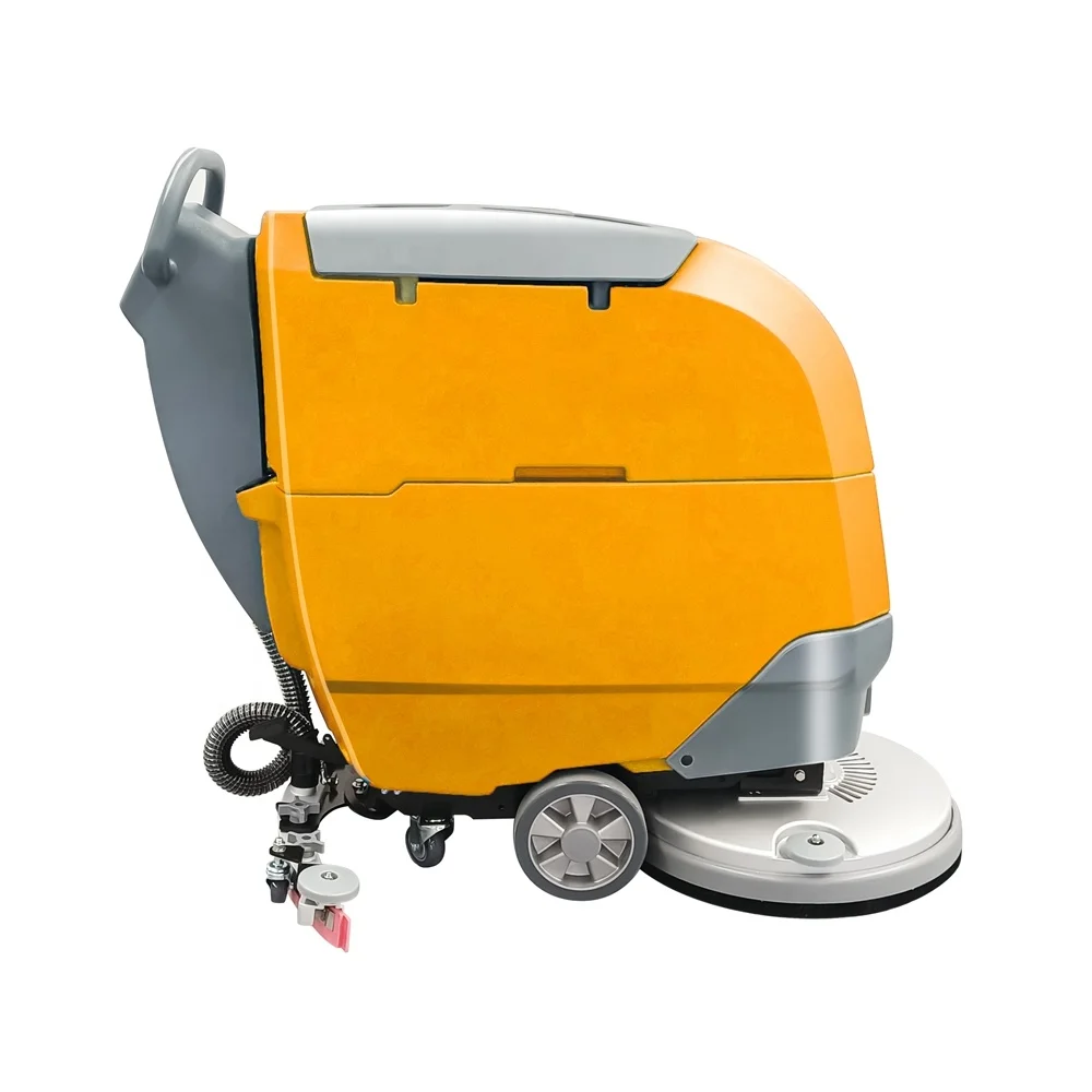 JB60 Spin scrubber brush automatic cleaning scrubbing machine walk behind battery powered floor scrubber dryer