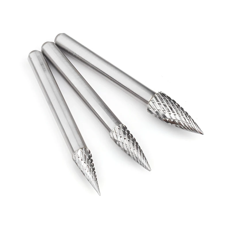 Premium Carbide Burrs Set with 1/4''Shank Double Cut Solid Power Tools Tungsten Carbide Rotary Files Bits for Die Grinder Metal Wood Carving Engraving Polishing Drilling Grinding Milling Cutting