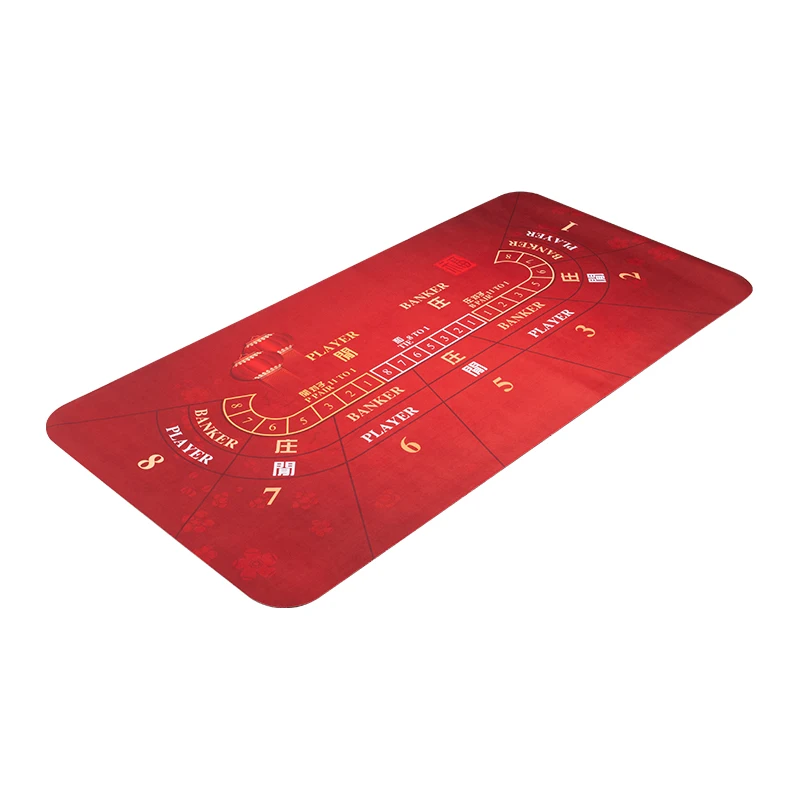 Customized Thick Silencing Printed Casino Table Texas 1.8m Rubber Poker Gambling Game Poker Table Mat