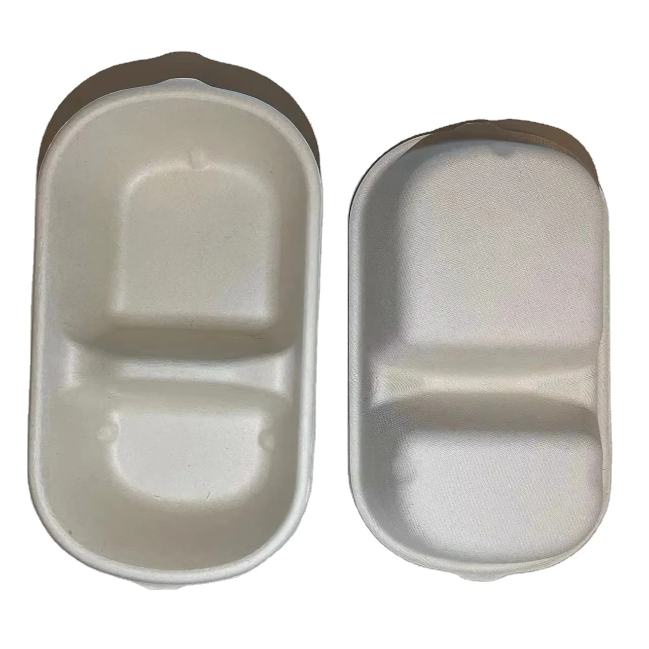 Eco-friendly Bagasse Pulp 850ML 2 Compartment Box Disposable Box Food Container