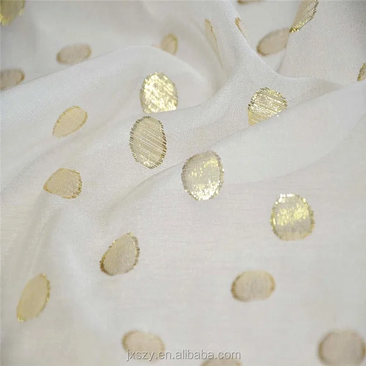 chinese silk fabric dots jacquard silk fabric for dress