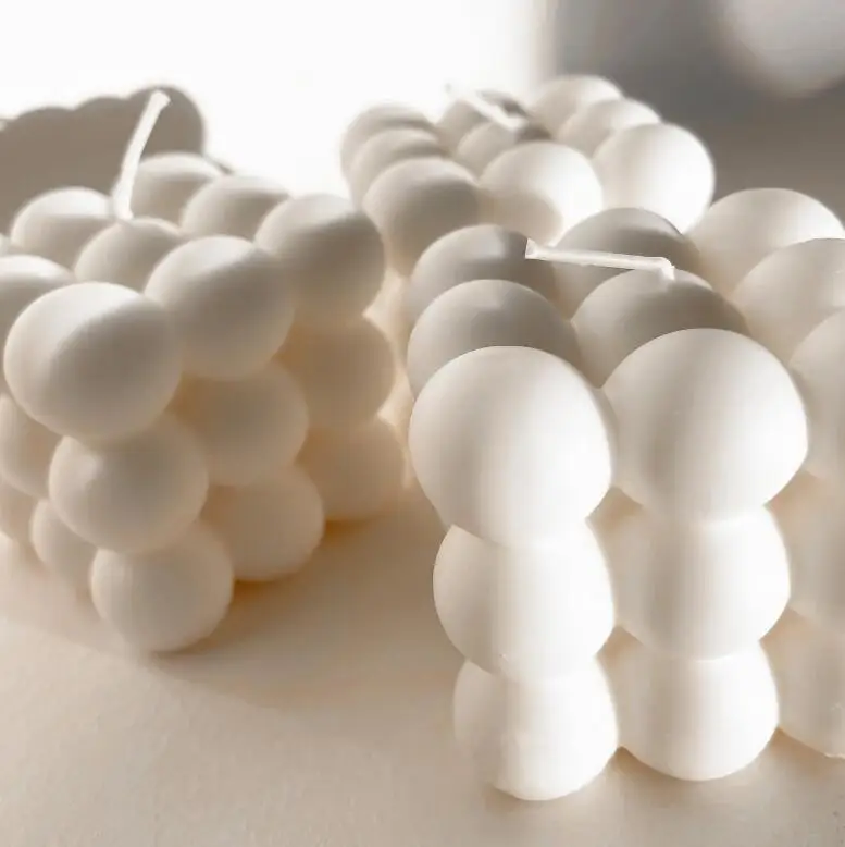 Festival Hot Sale Soy Wax Scented 3D Round Korea Bubble Cube scented candle