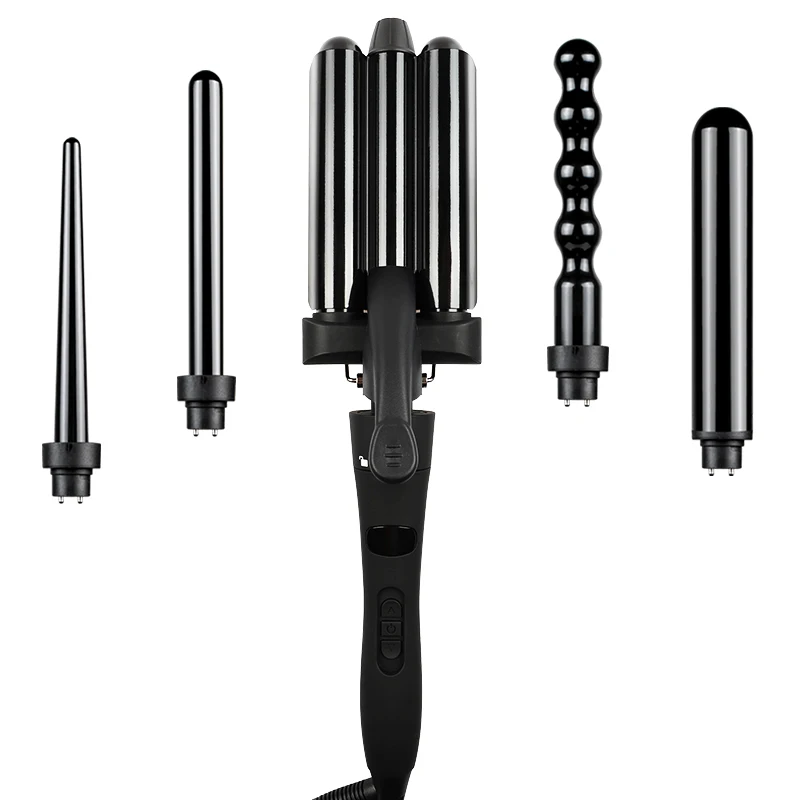 curling wand with 5 Attachments Ceramic interchangeable Hair Curler magic curl tongs hair curling iron curler wand