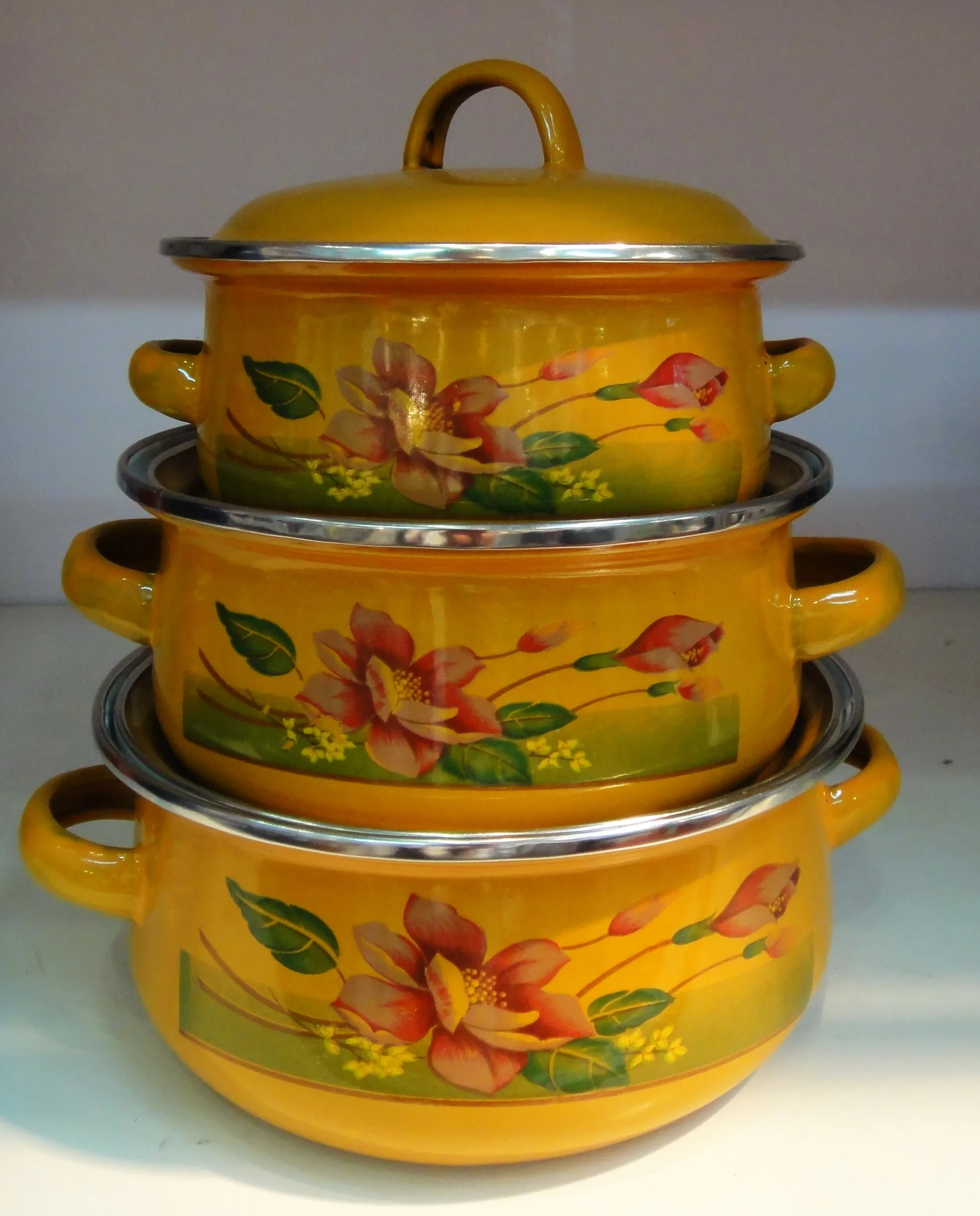 Ghana Market Hot Selling Casserole with Ordinary Handle 16.18.20cm/set671D/671DB/671EDB