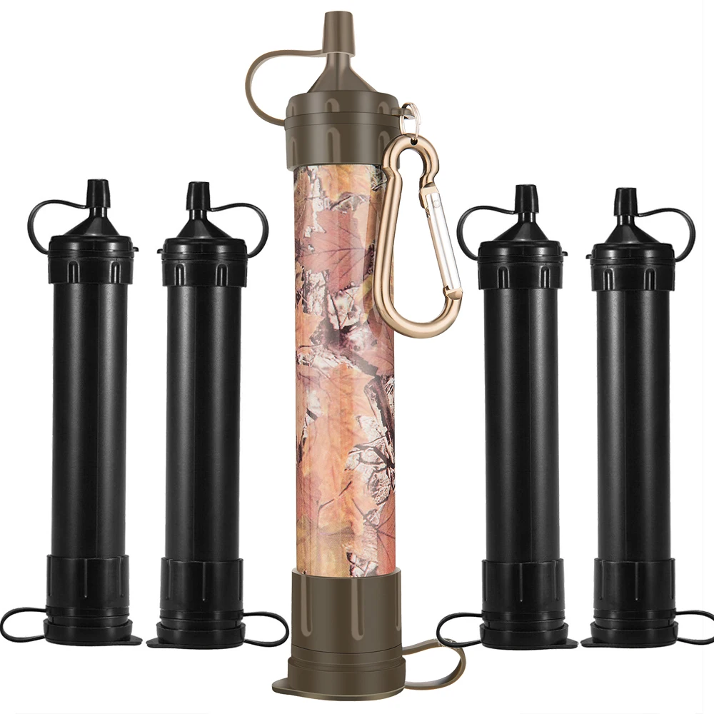 Outdoor Portable Personal Water Filter Straw Emergency Survival Water Filtration System Purifier for Camping Hiking Backpacking