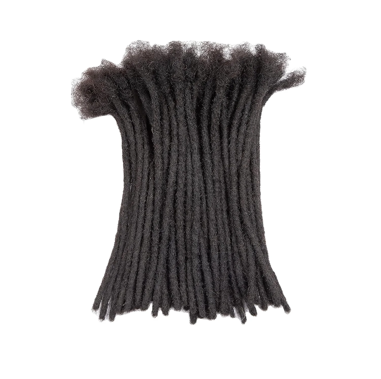 FUJIA 0.4cm and 0.6 0.8cm Thickness Options 6-18 Inch 30 Strands 100% Real Human Hair Dreadlock Extensions for Man\/Women Full H