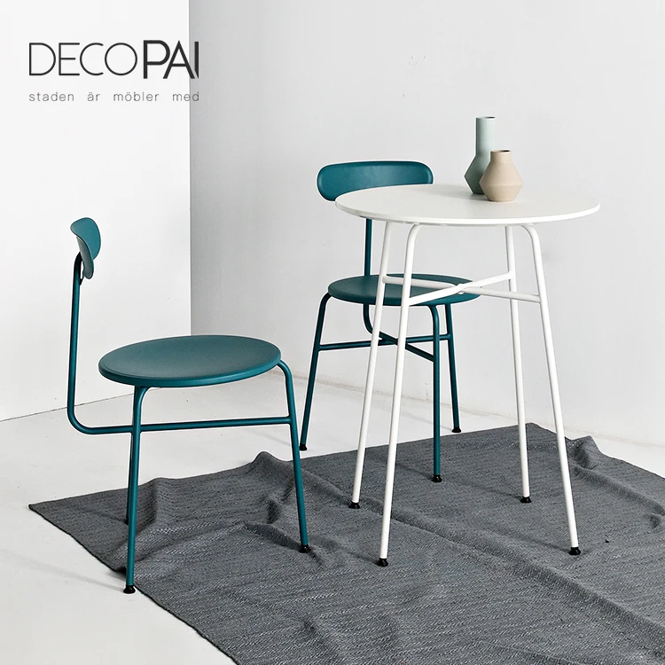 HPL top metal frame dining table side table  for cafe restaurant dining room