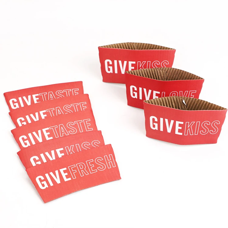 custom printed disposable eco hot and cold die cut coffee  cupsleeve with your own logo