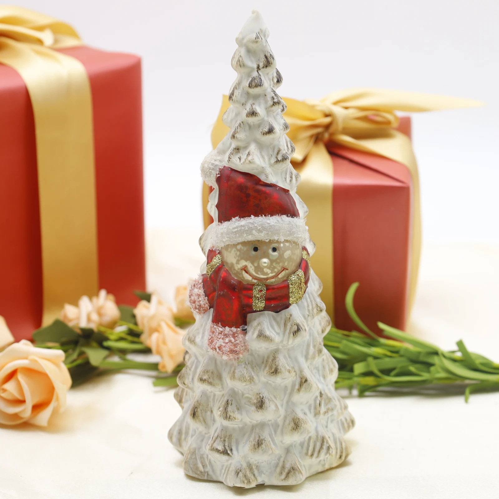 2024 New Product Christmas Decoration Desktop Glass tree with lights Christmas Luminous Night Lights Trees Crafts For Party