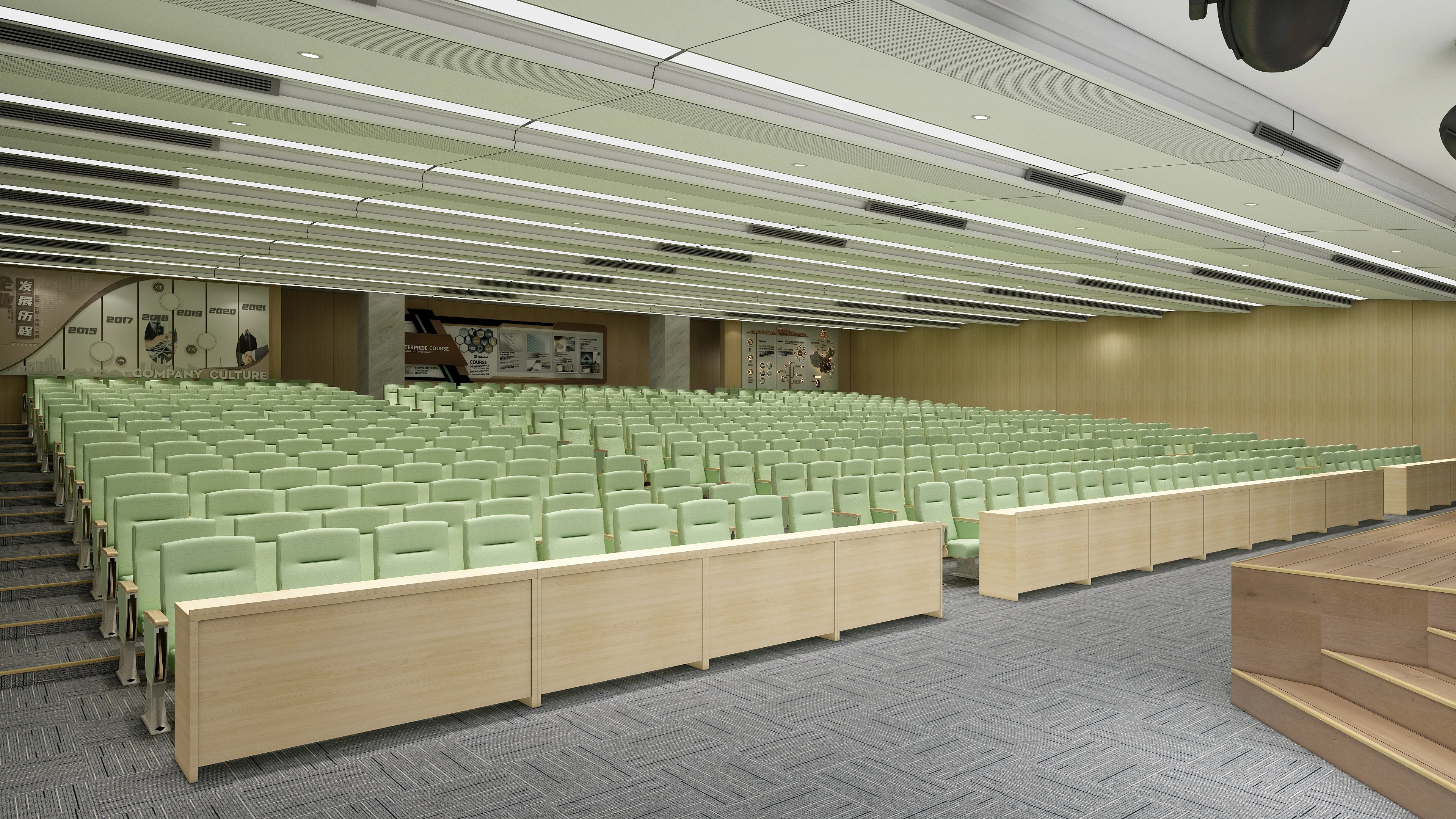 Wholesale High Quality Fabric,Wooden Auditorium Chair With Writing Table