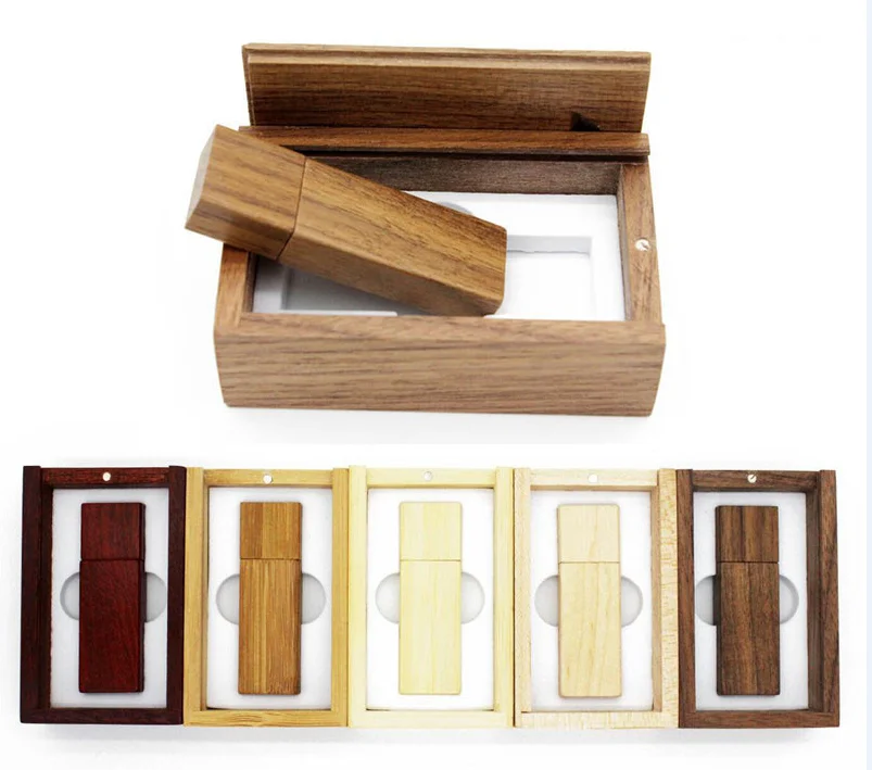 Custom Logo Wooden USB 2.0 3.0 Flash Drive Thumb Drive Storage Stick Pen Drive Pendrive 8gb 16gb 32gb 64gb 128G Memorias USB Key