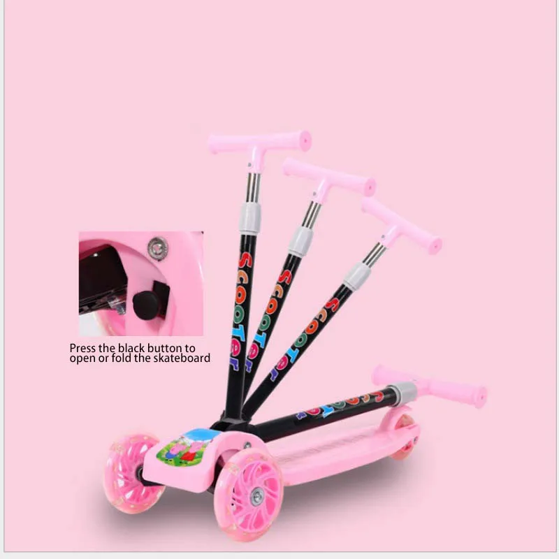 Hot Selling Luggage Scooter Kids Pulled Wheel Kick Toy Scooter Baby Adjustable Children Foot Scooter Or 2-8 Year Kids