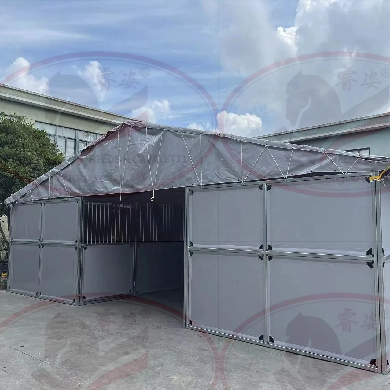 Portable Horse Stable Outdoor boxesTemporary Stable HDG steel PVC