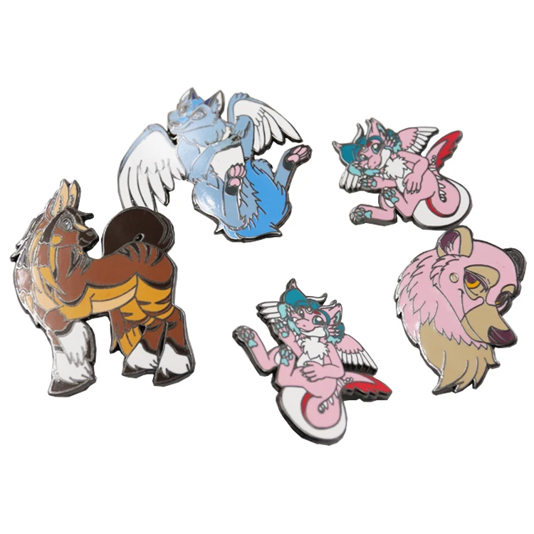  Wholesale custom high quality hard enamel badge cartoon Anime cute metal lapel