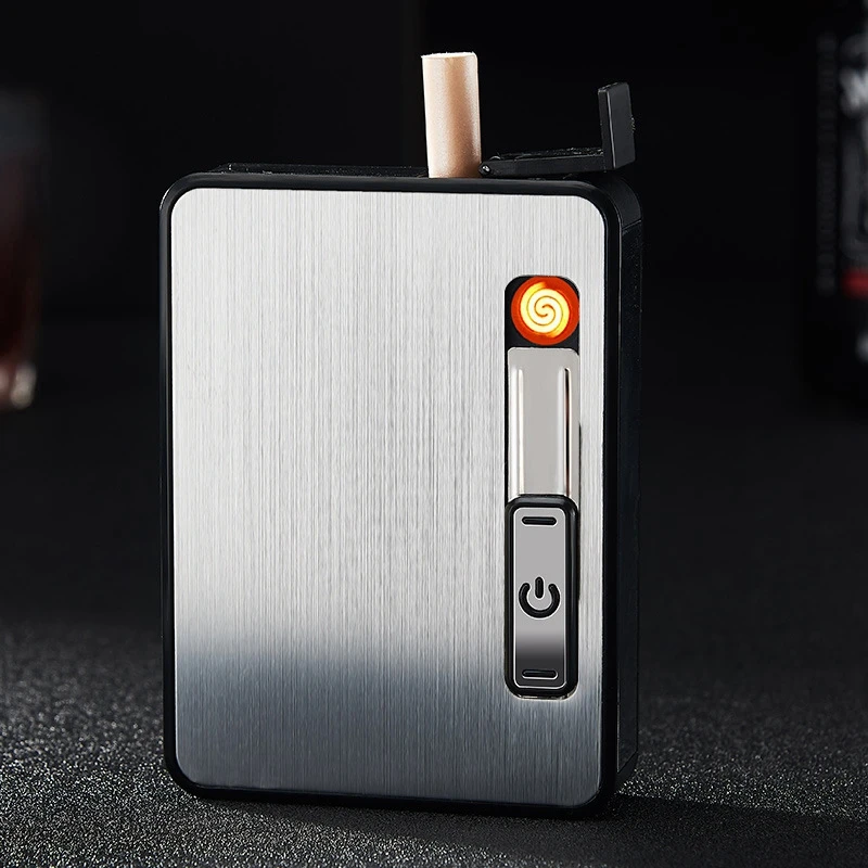 KY Multifunctional Wholesale 10pcs Capacity Automatic Usb Charging Electronic Vintage Slim Cigarette Case